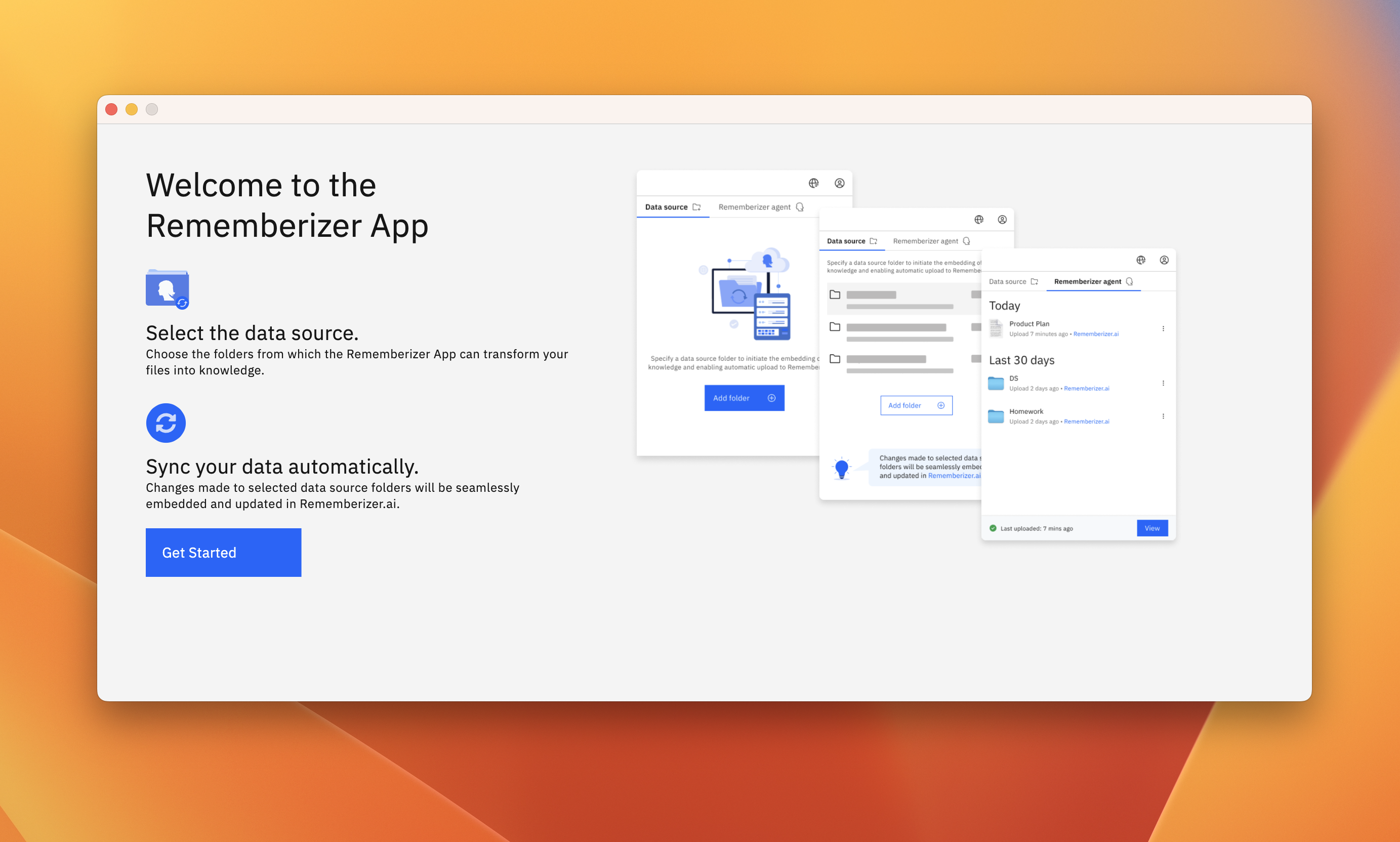Successful authentication screen