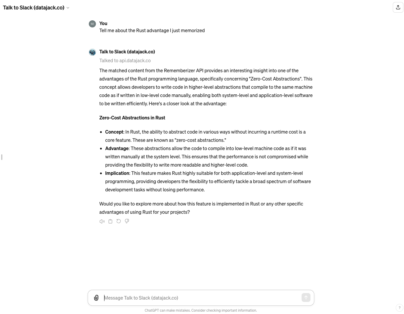 Recall Memory Data in another app