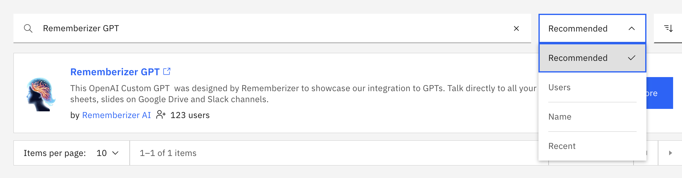 Search bar with filter and sort order button
