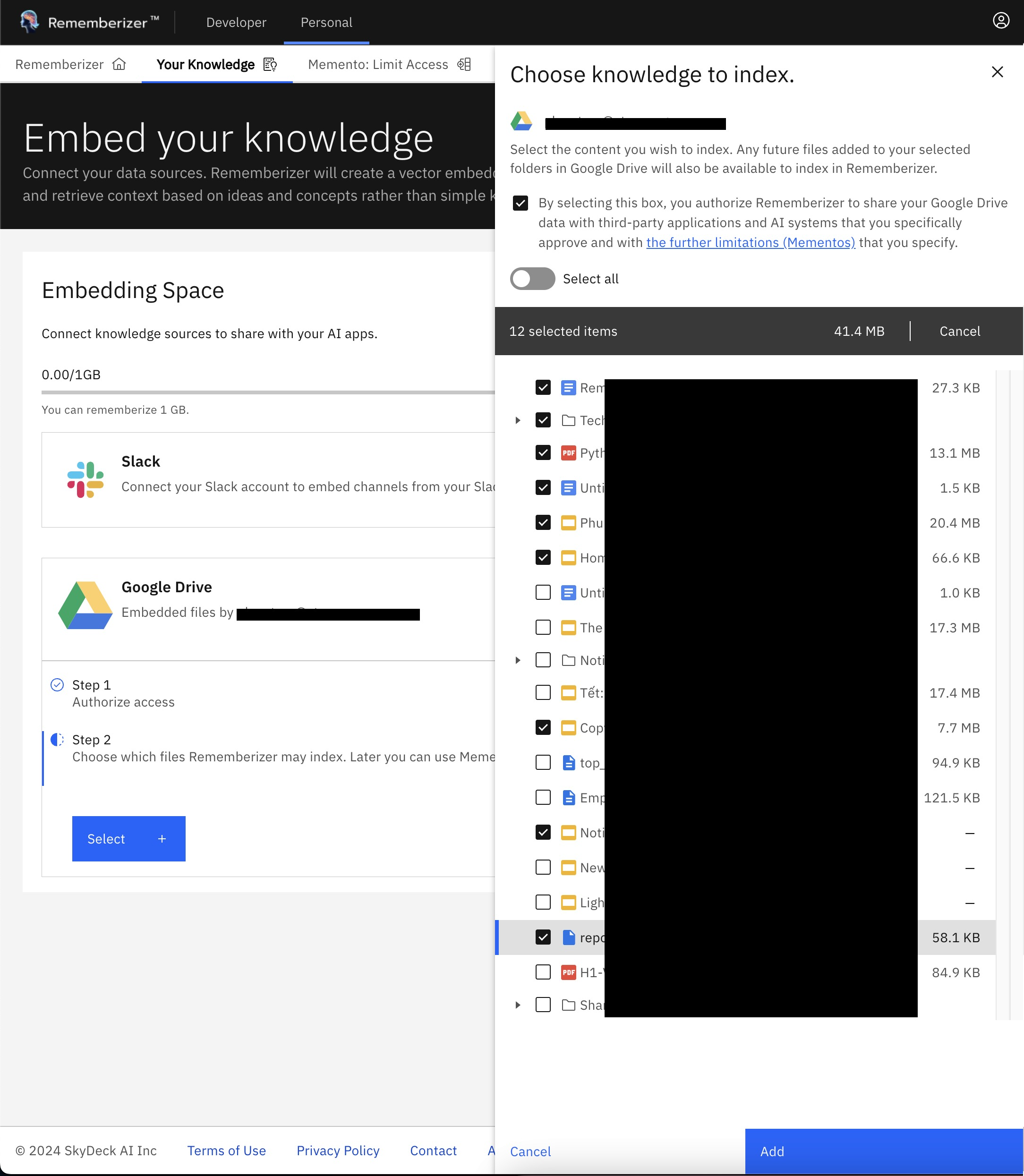 Data sharing policy checkbox